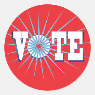 NowPower • VOTE ! Stickers, red Classic Round Sticker