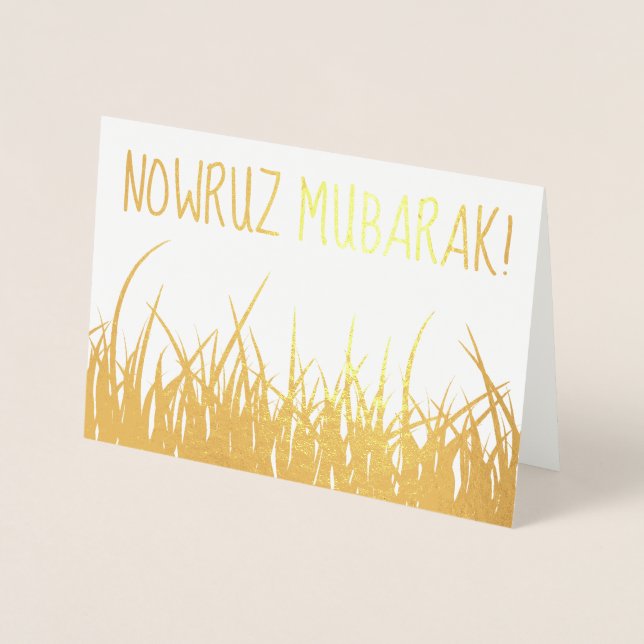 nowruz mubarak! gold foil wheatgrass foil card (Front)