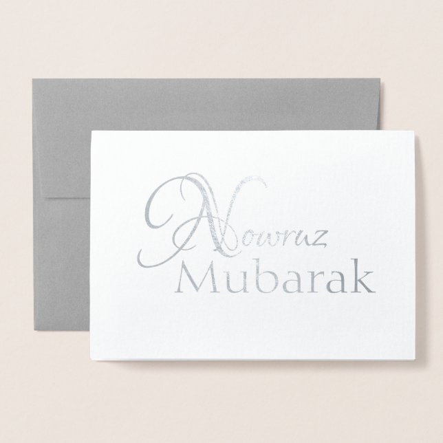 Nowruz Mubarak Persian Iranian New Year Blank Foil Card (Front With Envelope)