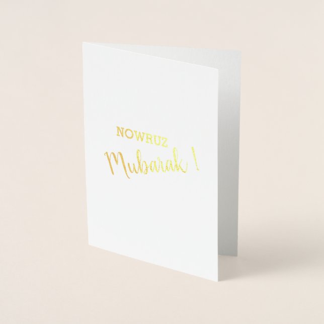 Nowruz Mubarak Persian Iranian New Year Blank Foil Card (Front)