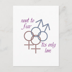 Nowt to fear, 'tis only love! postcard