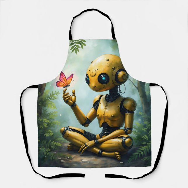 Nox Finds Wonder,A Curious Robot's First Butterfly Apron (Front)