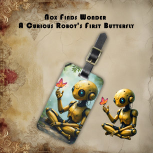Nox Finds Wonder,A Curious Robot's First Butterfly Luggage Tag