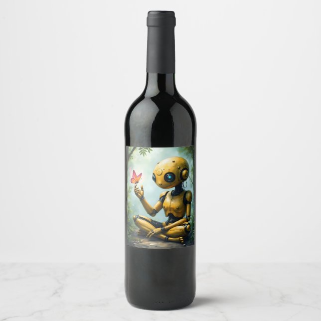 Nox Finds Wonder,A Curious Robot's First Butterfly Wine Label (Front)