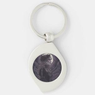 NOX FLORESCENS - Dark Gothic Queen of Roses and St Key Ring