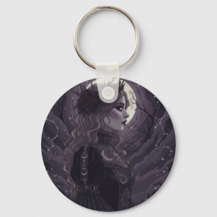 NOX FLORESCENS - Dark Gothic Queen of Roses and St Key Ring