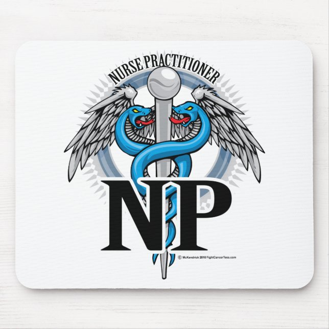 NP Blue Caduceus Mouse Pad (Front)