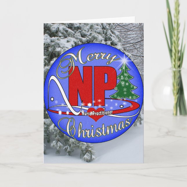 NP CHRISTMAS MERRY - NURSE PRACTITIONER HOLIDAY CARD (Front)