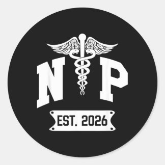 Np Est 2026 New Nurse Practitioner Np Students Classic Round Sticker