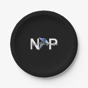 Np Heartbeat Nurse Practitioner Certified Nursing Paper Plate