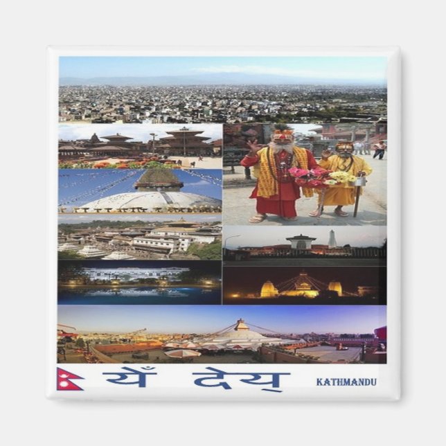 NP - Nepal - Katmandu - Mosaic - Collage Magnet (Front)