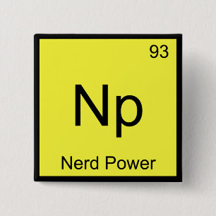 Np - Nerd Power Chemistry Element Symbol T-Shirt 15 Cm Square Badge