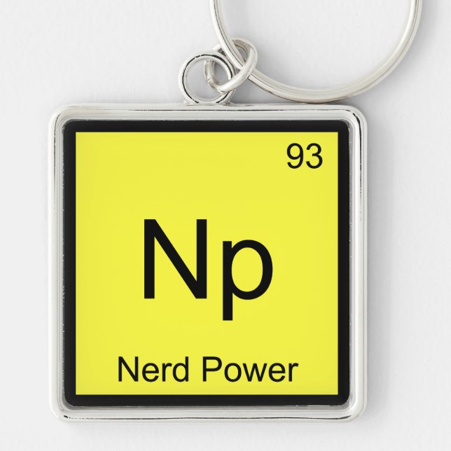 Np - Nerd Power Chemistry Element Symbol T-Shirt Key Ring (Front)