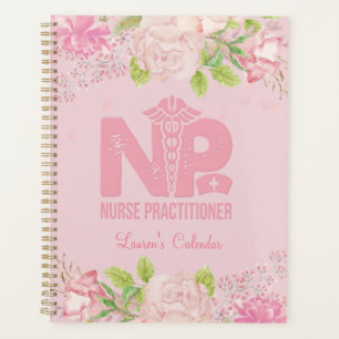 NP Nurse Pink Personalised Floral Journal Planner