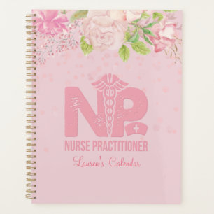 NP Nurse Pink Personalised Floral Journal Planner