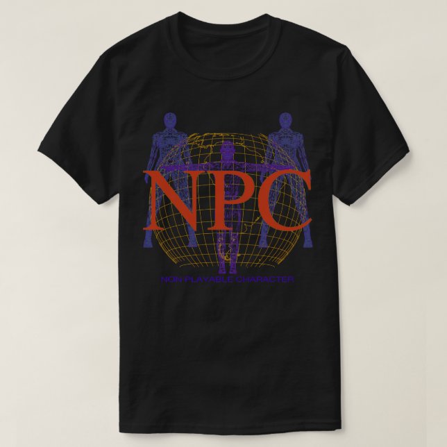 NPC Meme Retro Y2K Computer Graphic Joke T-Shirt (Design Front)