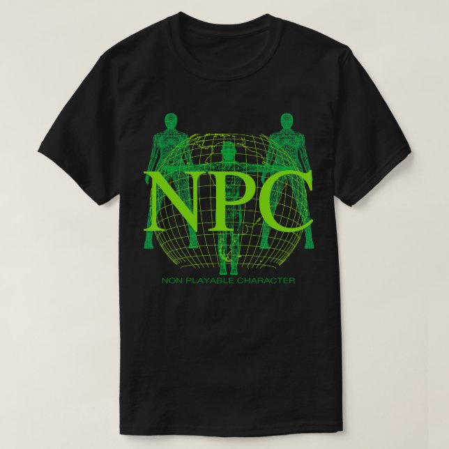 NPC Retro Y2K Computer Graphic non playable charac T-Shirt (Design Front)
