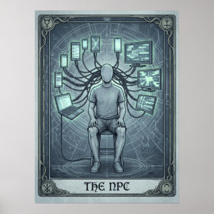 NPC Tarot Card Social Media Dystopia Poster