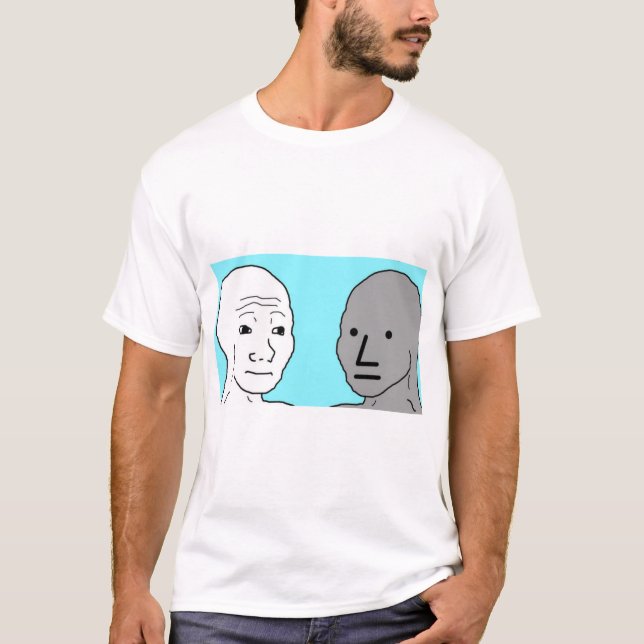 NPC Wojak Non Player Character Meme gift T-Shirt (Front)