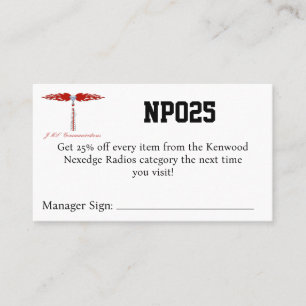 NPO25 Coupon Business Card