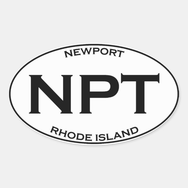 NPT - Newport Rhode Island Oval Sticker (Front)