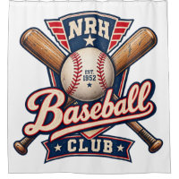 NRH Baseball Club 1952 Vintage Baseball Shower Cur