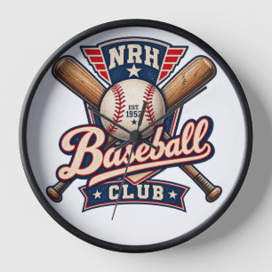 NRH Baseball Club Vintage Sports Wall Clock