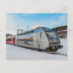 NSB El. 18 2242 electric locomotive at Dombaas Postcard