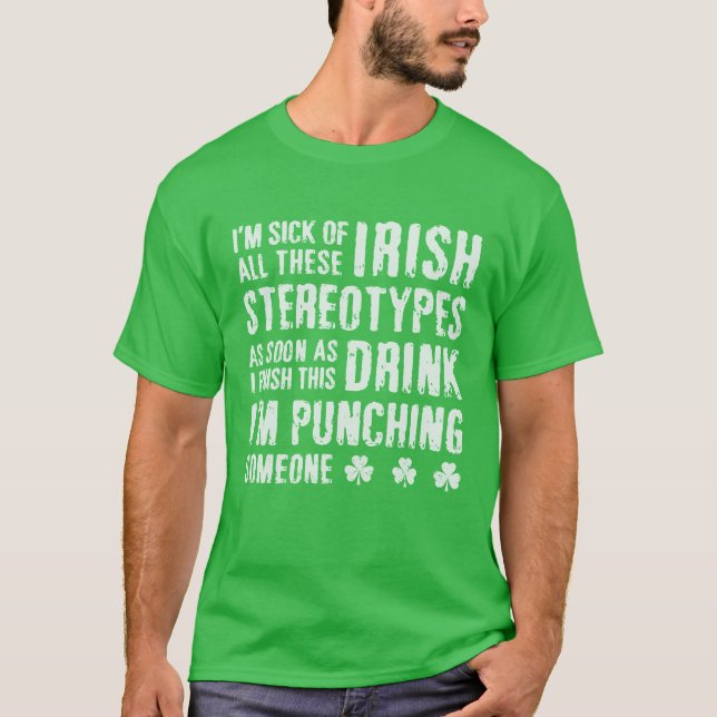 NSPF Funny Irish Stereotypes T-Shirt (Front)
