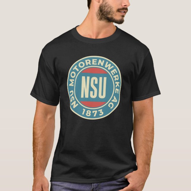 NSU Motorcycles  Motorenwerke  Round Custom Logo C T-Shirt (Front)