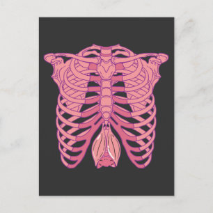 Nu Goth Bat Skeleton aesthetic gothic wiccan pagan Postcard