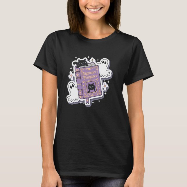 Nu Goth Cat Ghost T-Shirt (Front)