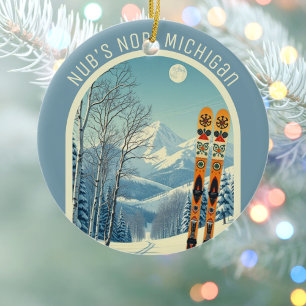 Nub’s Nob Michigan ski souvenir  Ceramic Tree Decoration