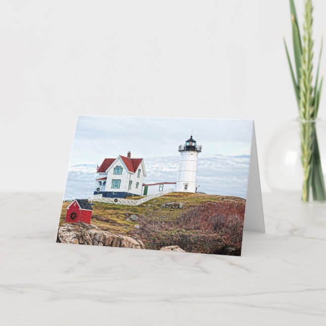 Nubble Light Christmas Holiday Card (Front)
