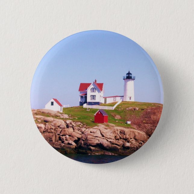 Nubble LIght House 6 Cm Round Badge (Front)