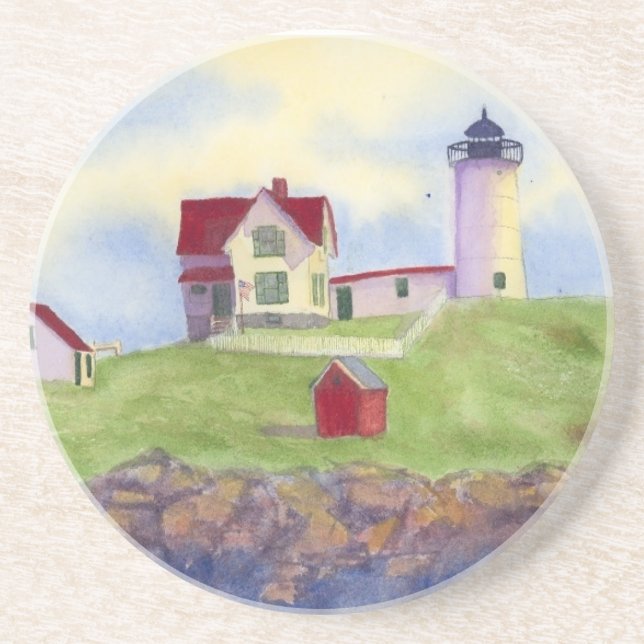 Nubble Light House York Maine Coaster (Front)