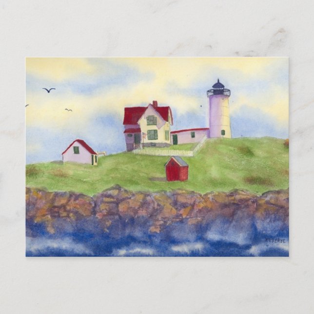 Nubble Light House York Maine Postcard (Front)