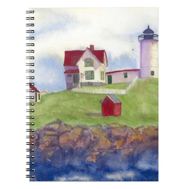 Nubble Light House York Maine Spiral Notebook (Front)