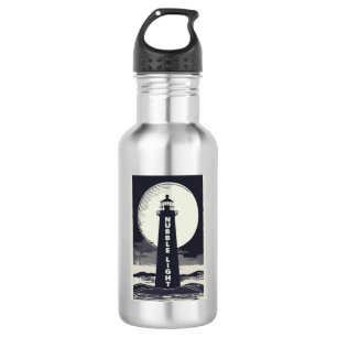 Nubble Light Maine Lighthouse Moon 532 Ml Water Bottle