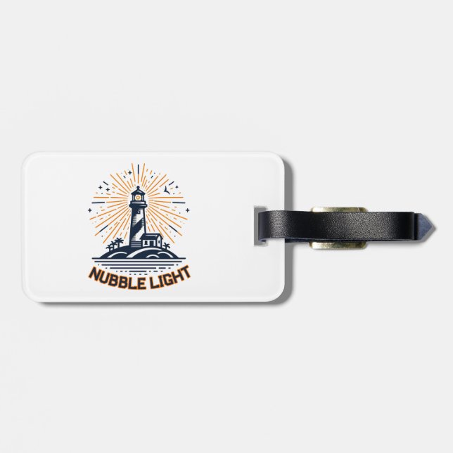 Nubble Light Maine Sunrise Luggage Tag (Back Horizontal)