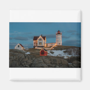 Nubble lighthouse at Christmas Magnet