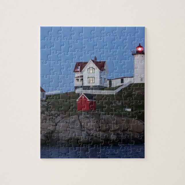 Nubble Lighthouse at Night Jigsaw Puzzle (Vertical)