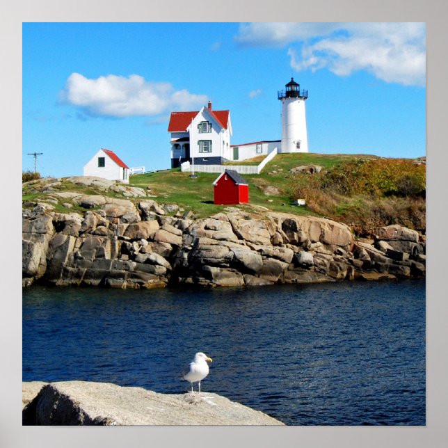 Nubble Lighthouse, Cape Neddick, Maine Poster (Front)