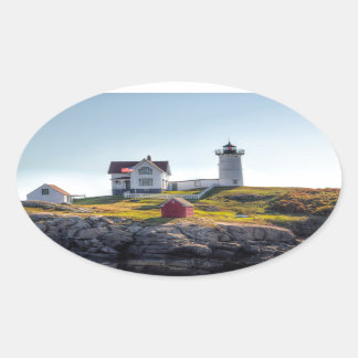 Nubble Lighthouse Oval Sticker