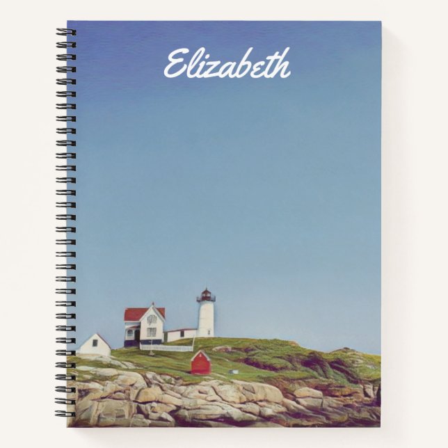 Nubble Lighthouse Personalised Notebook (Front)