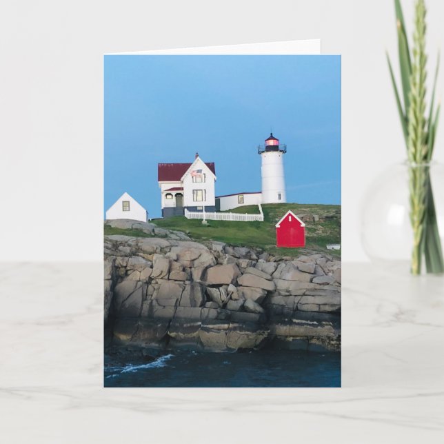 Nubble Lighthouse Photo Blank Greeting Card (Front)