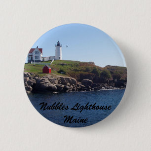 Nubbles Lighthouse-Maine 6 Cm Round Badge