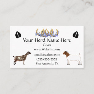 Nubian & Boer Goat Business Card