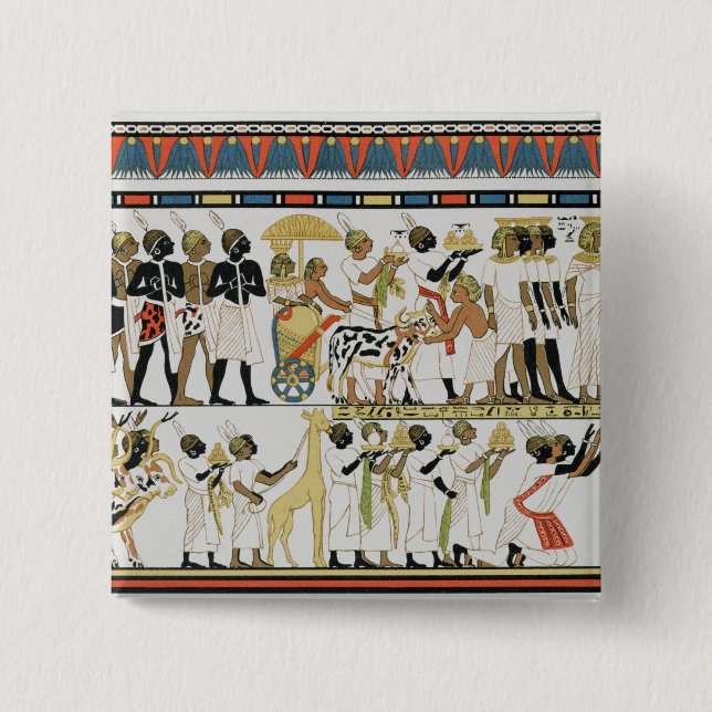 Nubian chiefs bringing presents 15 cm square badge (Front)