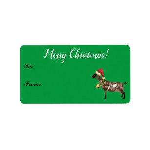 Nubian Dairy Goat Christmas Gift Tag
